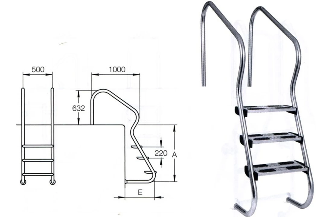 Flexinox Easy Access Zwembadtrap 3-treden AISI 316 5 Flexinox Easy Access Zwembadtrap 3-treden AISI 316 - Afbeelding 3