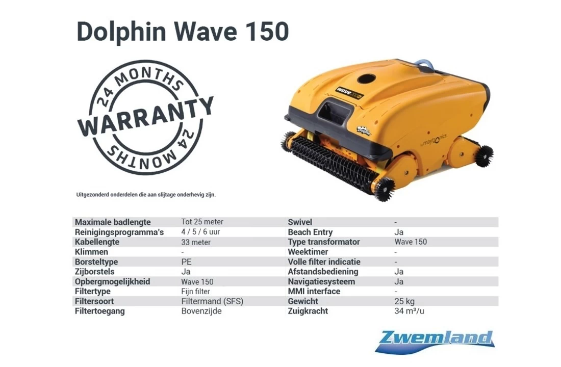 Maytronics Dolphin Dolphin Wave 150 Zwembadrobot 4 Maytronics Dolphin Dolphin Wave 150 Zwembadrobot - Afbeelding 2